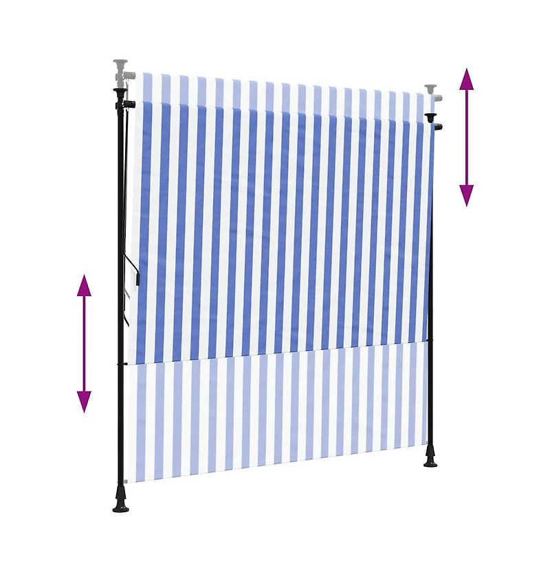 vidaXL Outdoor Roller Blind Blue and White