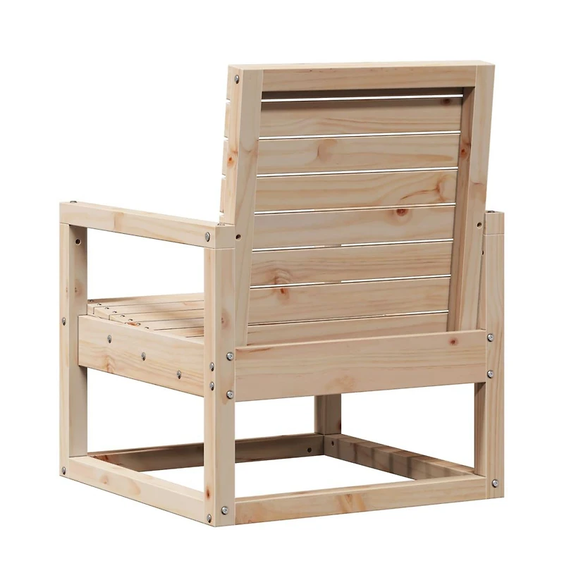 Garden Chair Natural Pine Solid Pine Wood Medium Durable