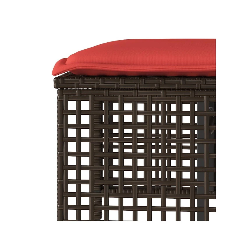 vidaXL 4 Piece Patio Sofa Set with Cushions Brown Poly Rattan Glass