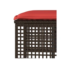 vidaXL 4 Piece Patio Sofa Set with Cushions Brown Poly Rattan Glass