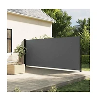 vidaXL Retractable Side Awning Anthracite Polyester with Pu coating