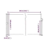 Retractable Side Awning Anthracite Polyester with Pu coating
