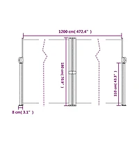 vidaXL Retractable Side Awning Anthracite 70.9"x472.4"