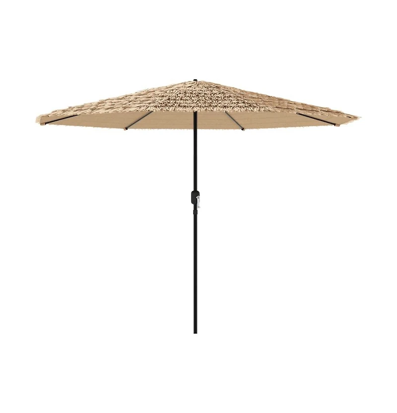 vidaXL Garden Parasol Brown Polyester, Powder-Coated Steel Large