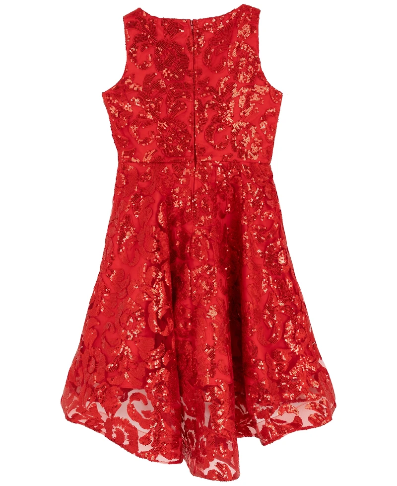 Rare Editions Girls 7-16 Embroidered A-Line Hi-Low Dress