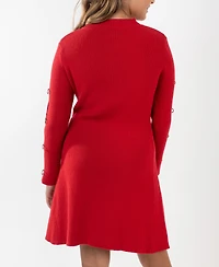 Rare Editions Girls 7-16 Bow Detail Long Sleeve Dress