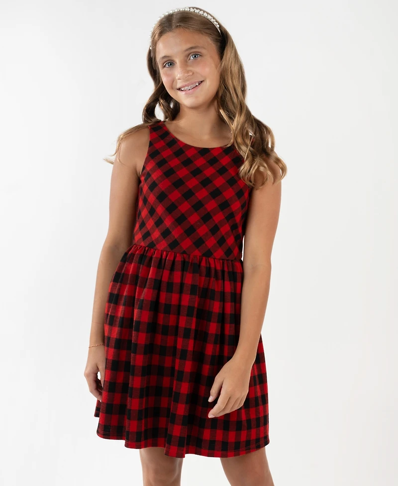 Rare Editions Girls 7-16 2-Piece Plaid Coat and Dress Set