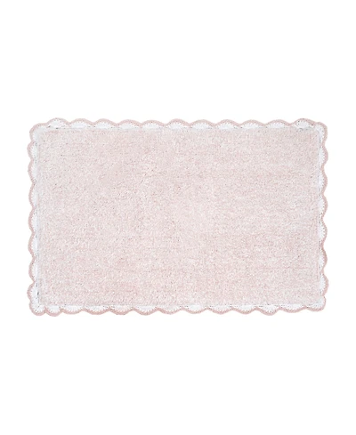 Laura Ashley Heathered Crochet Border Cotton Bath Rug, 20" x 32"