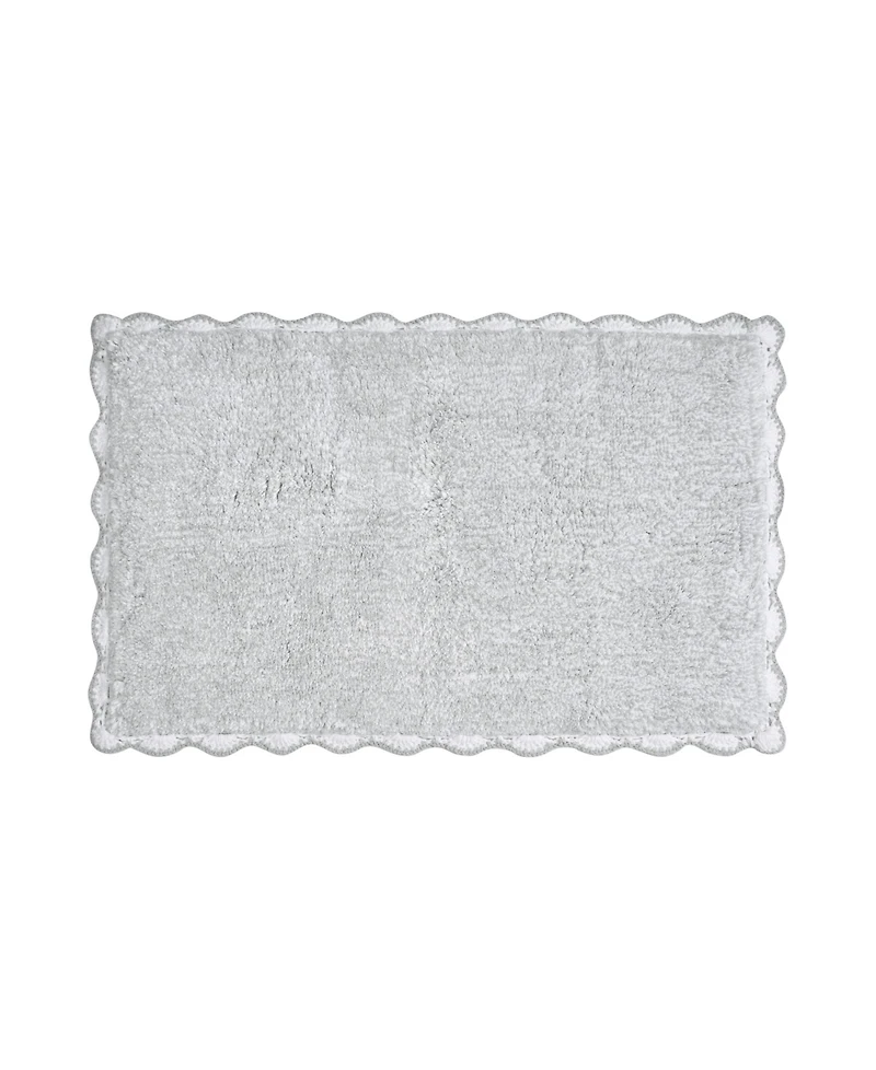 Laura Ashley Heathered Crochet Border Cotton Bath Rug, 20" x 32"