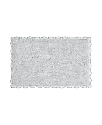 Laura Ashley Heathered Crochet Border Cotton Bath Rug, 20" x 32"