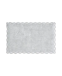 Laura Ashley Heathered Crochet Border Cotton Bath Rug, 20" x 32"