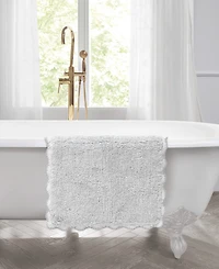 Laura Ashley Heathered Crochet Border Cotton Bath Rug, 20" x 32"