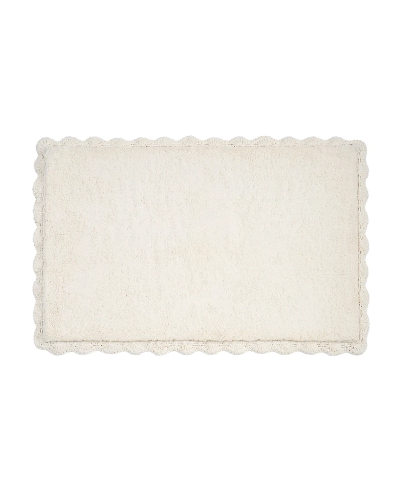 Laura Ashley Heathered Crochet Border Cotton Bath Rug