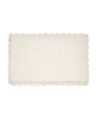 Laura Ashley Heathered Crochet Border Cotton Bath Rug