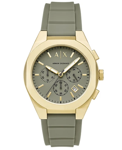 Armani Exchange Men's Sync Chronograph Green Silicone Watch, 42mm