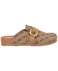 Guess Womens Galavanta Buckle Slip-On Flat Clogs