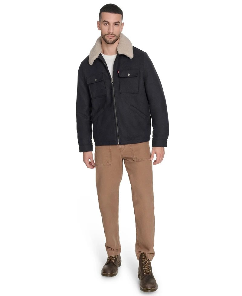 Levi's Men's Wool Blend Depot Sherpa Collar Jacket