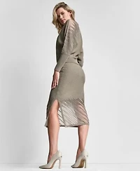 Dkny Womens Ribbed Knit Top Ribbed Midi Skirt