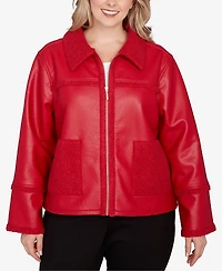 Ruby Rd. Plus Shearling Zipper Front Jacket
