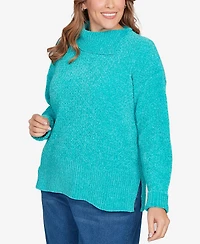 Ruby Rd. Plus Split Cowl Chenille Pullover Sweater