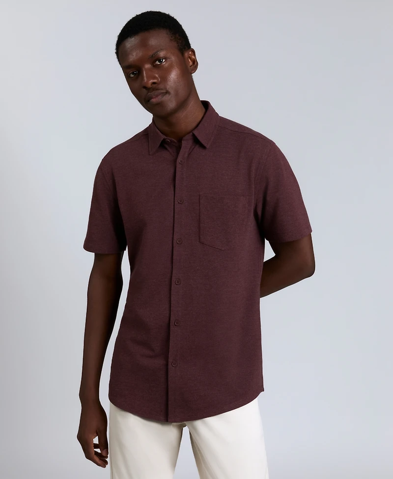 Kenneth Cole Men's Point Collar Short Sleeve Sport Shirt
