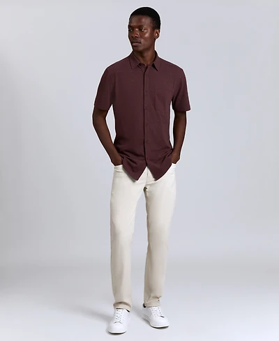 Kenneth Cole Men's Point Collar Short Sleeve Sport Shirt