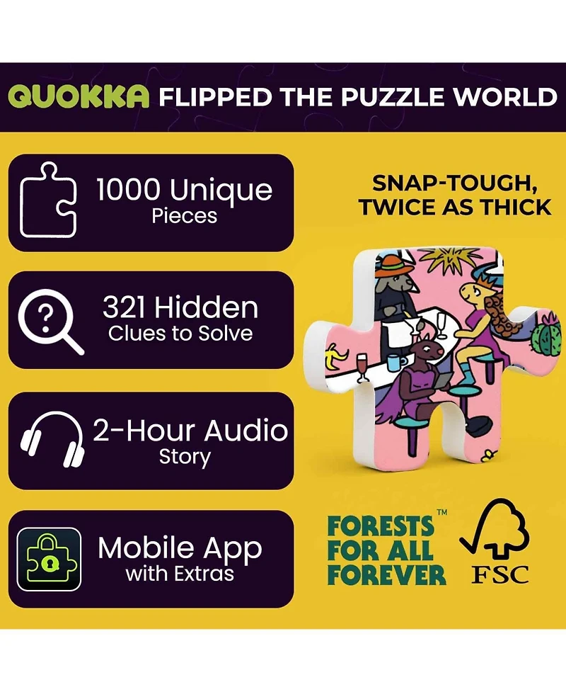 Quokka 1000 Piece Puzzle for Adults with Hidden Secrets & Audio Story