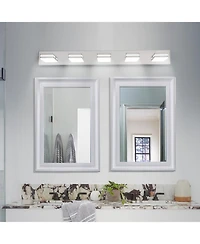 Streamdale Furniture Chrome Led Vanity Sconce with 5 Lights, Modern and Sleek
