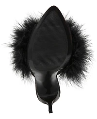 Steve Madden Women's Ashbey Feather Stiletto Dress Mules
