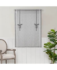 Kate Aurora Rod Pocket Textured Yarn Sheer Tie Up Balloon Curtain Window Panel - 63 in. Long