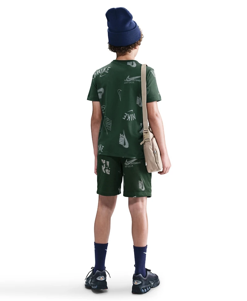Nike Big Kids Sportswear Printed Cotton T-Shirt