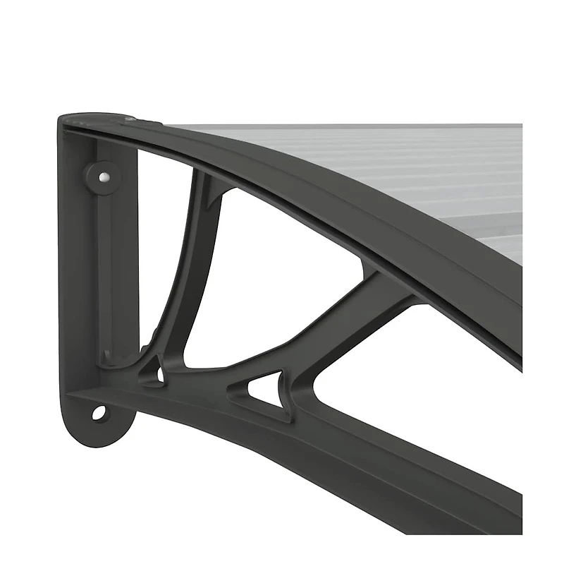 Door Canopy Black Polycarbonate, Abs, Aluminum Large Door Canopy