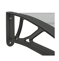 Door Canopy Black Polycarbonate, Abs, Aluminum Large Door Canopy