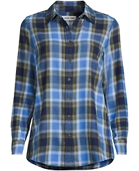 Lands' End Women's Tall Flannel Boyfriend Long Sleeve Shirt