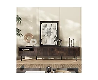 Casainc 78" Mid Century Modern Tv Stand with Storage Cabinets