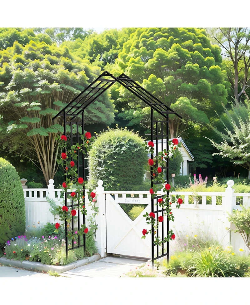 Streamdale Furniture Metal Garden Arch Adjustable Width Black
