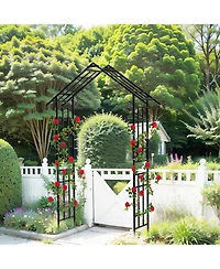 Streamdale Furniture Metal Garden Arch Adjustable Width Black