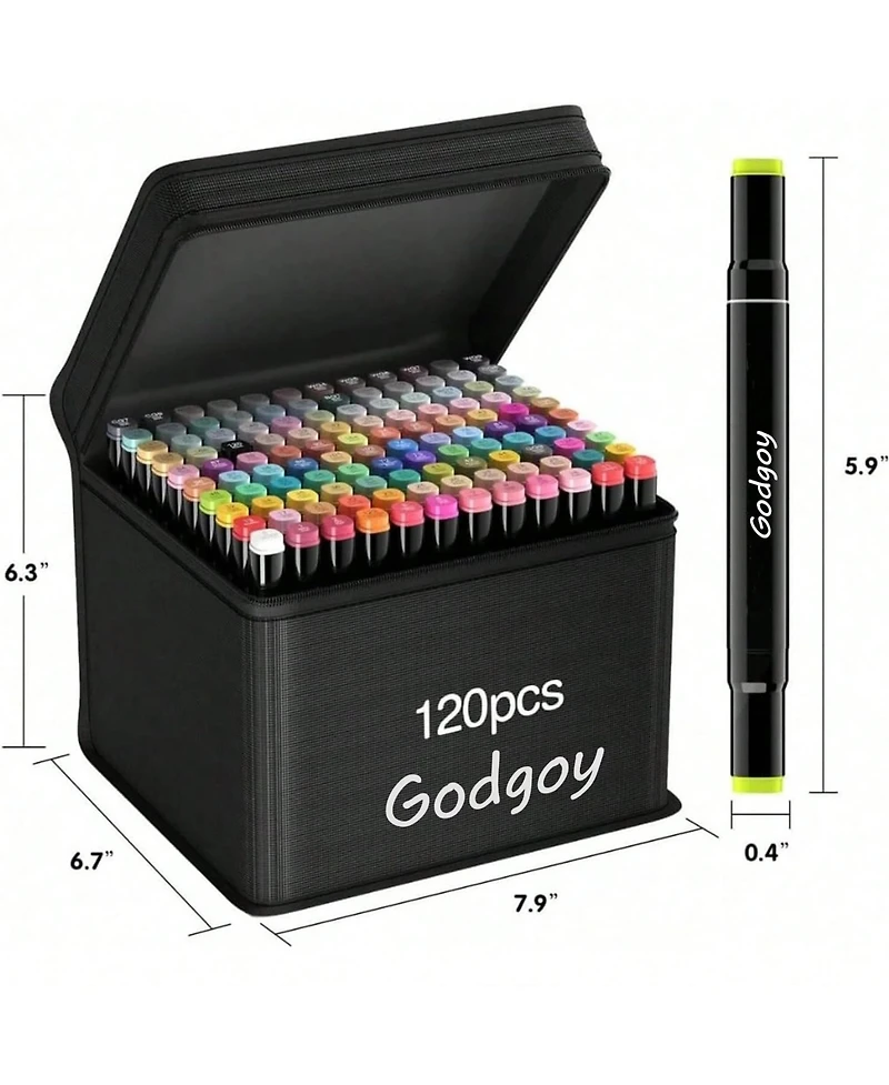 Htutwoo Back To School Season Alcohol Marker Set, Double Tip Stirrer Art Markers, Permanent Sketch Markers For Drawing Adult Coloring (120Colors)