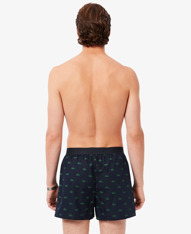 Lacoste Men's 3-Pack Regular-Fit Woven Boxers