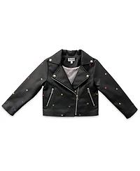 Blueberi Boulevard Girls 2T-6X Pleated Moto Jacket Dress
