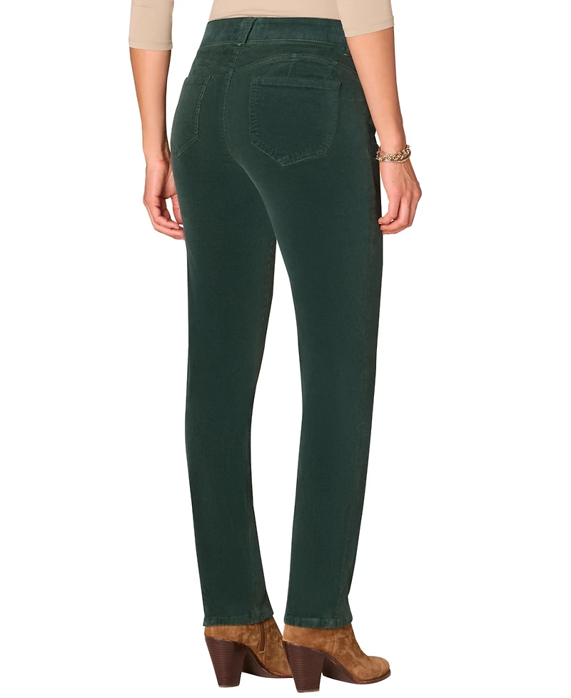 Democracy Petite "Ab"solution Corduroy Straight-Leg Jeans