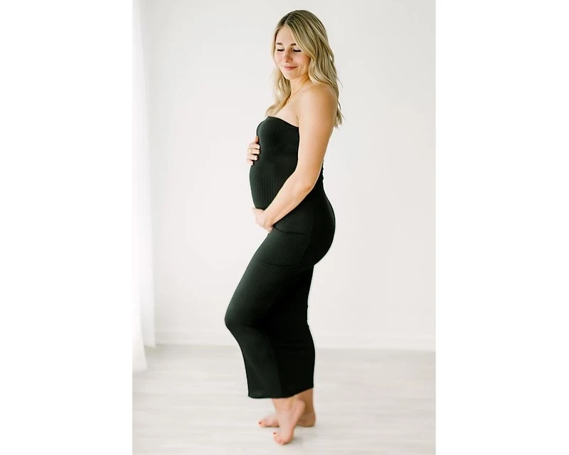 Pinkblush Maternity Light Blue Ribbed Sleeveless Dress Cardigan Set