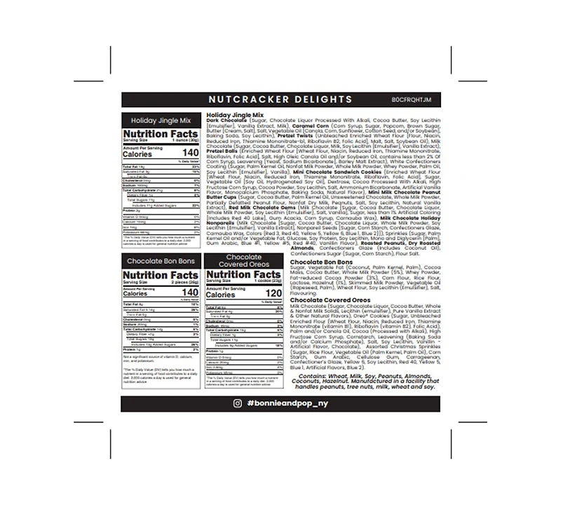 Bonnie & Pop Christmas Nutcracker Gift Tin, 8 oz.