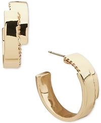 Anne Klein Gold-Tone Overlapping Hoop Earrings
