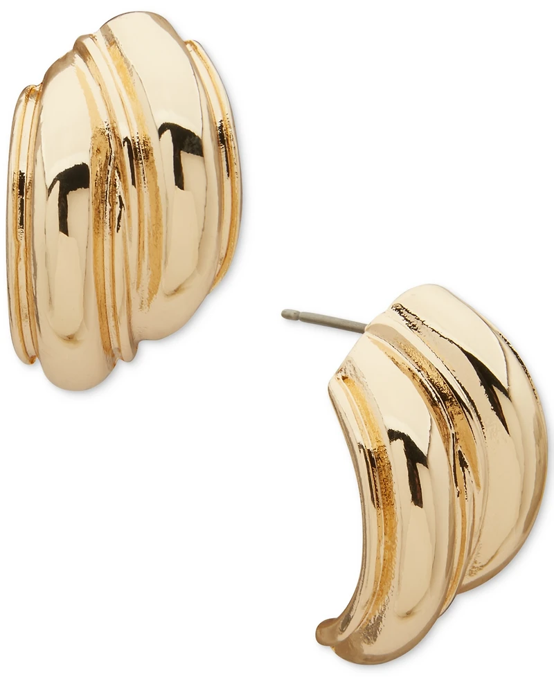 Anne Klein Gold-Tone Button Earrings