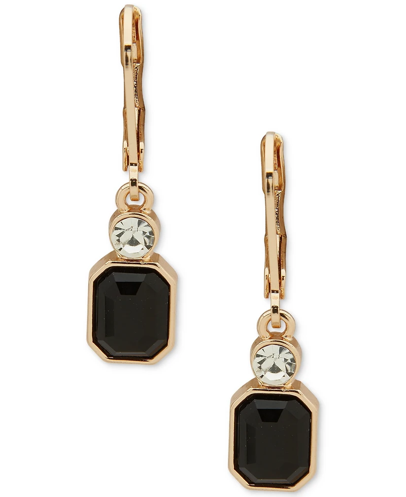Anne Klein Glass Stone Gold-Tone Drops Earrings