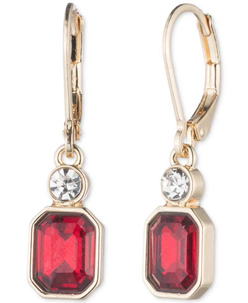Anne Klein Glass Stone Gold-Tone Drops Earrings