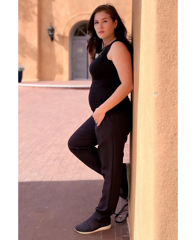Pinkblush Maternity Navy Blue Pleated Relax Fit Pants