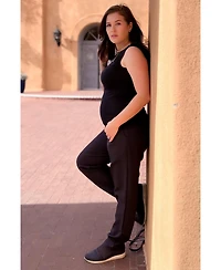 Pinkblush Maternity Navy Blue Pleated Relax Fit Pants