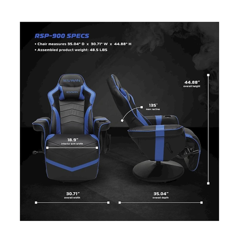 Respawn Reclining Gaming Chair with Footrest, Gaming Chair Recliner